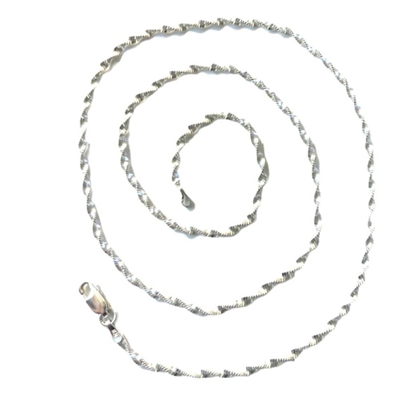 Sterling Silver Singapore Rope Chain - Picture 5 of 7